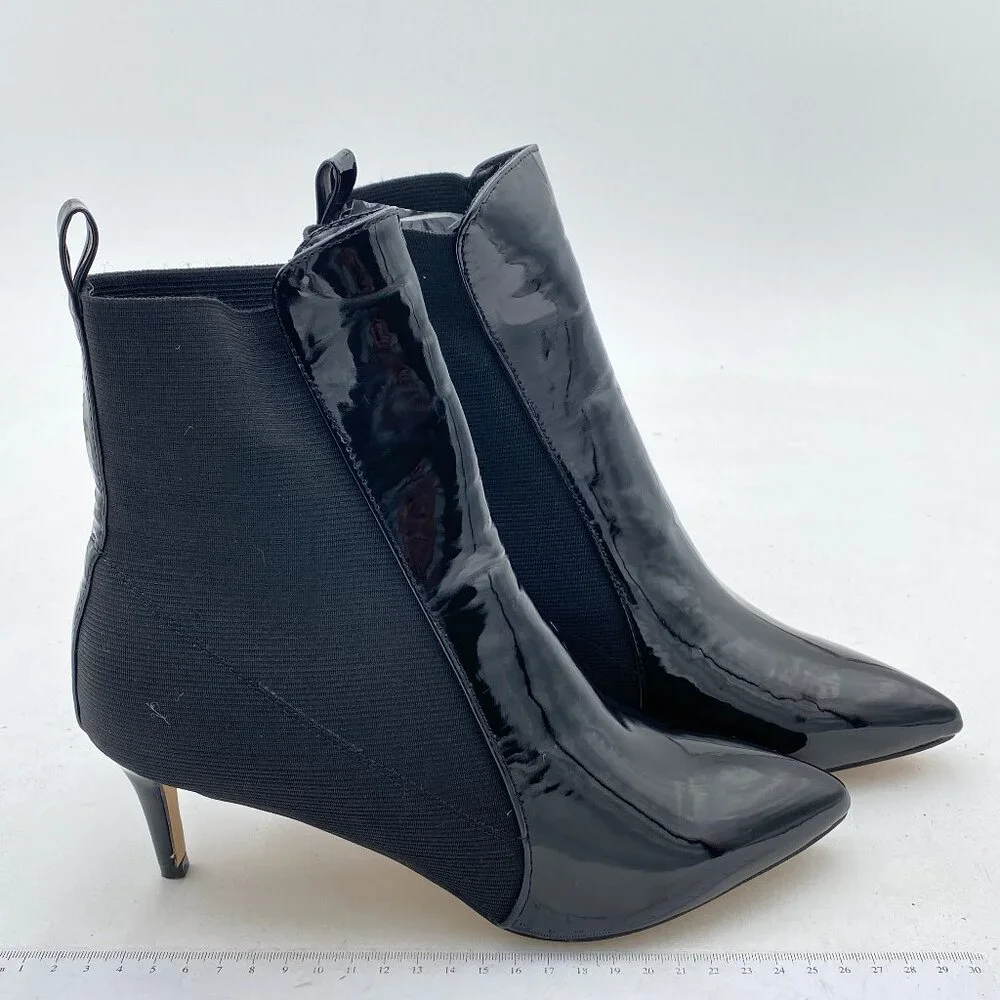 Black Patent Pointed-Toe Ankle Bootie - Women